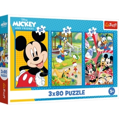 Pazl \ Puzzle \ Пазлы Puzzles - "3x80" - The Mickey Mouse Team / Disney Mickey Mouse and Friends