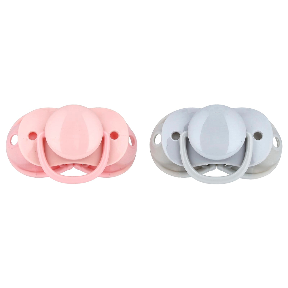 RaZbaby, Пустышка Keep-It-Kleen, для детей 0–36 мес, розовая и серая, 2 шт.