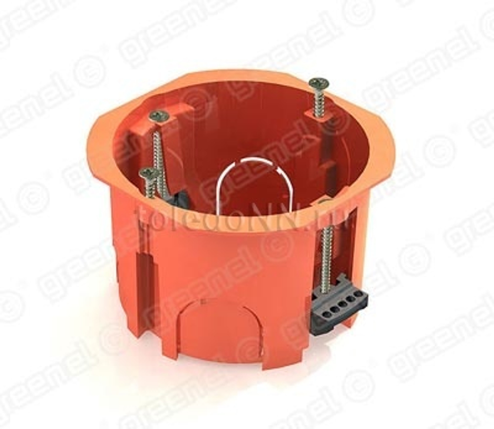 Подрозетник Greenel GE40022  65*45 оранж./красный