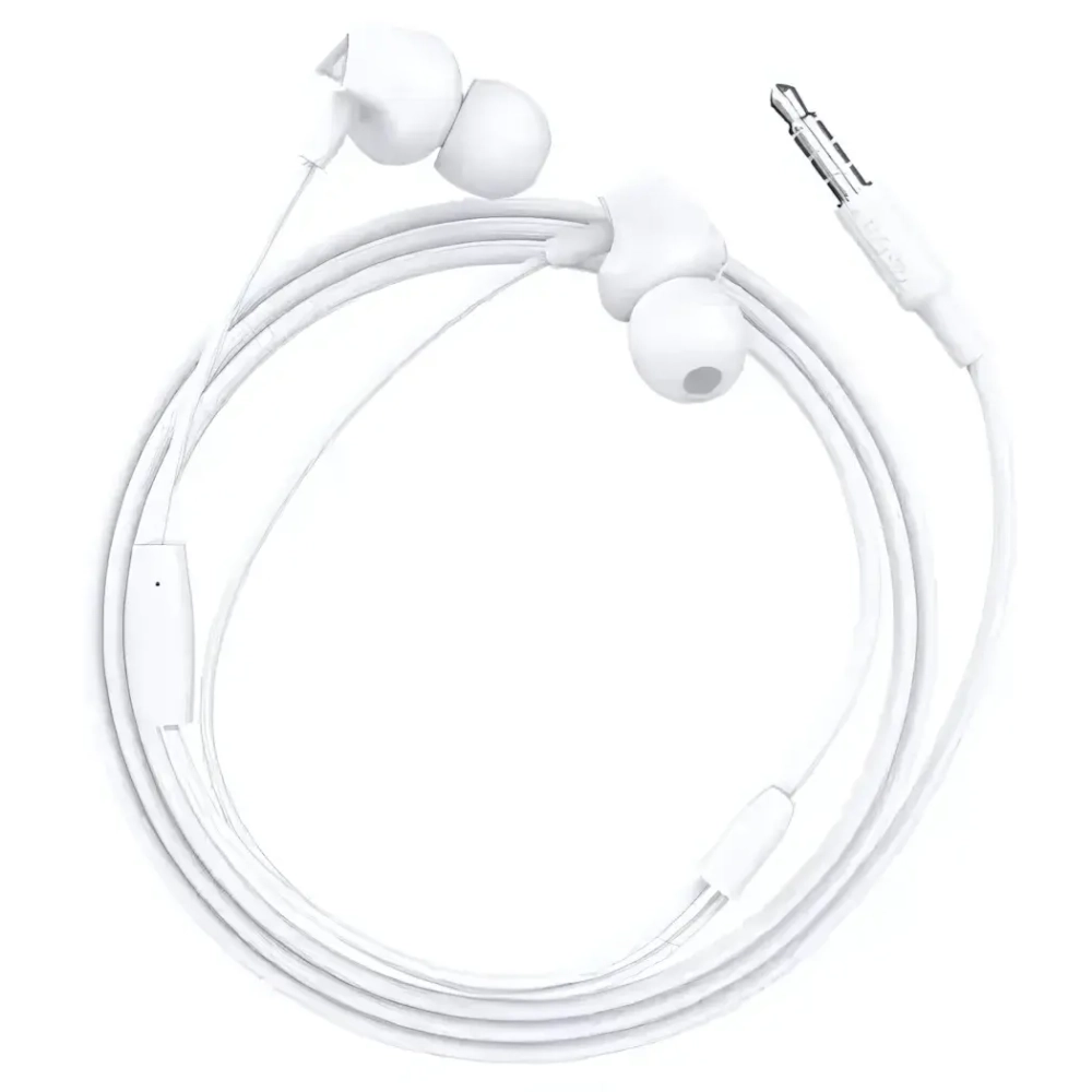 Гарнитура HOCO M60, вакуумные, разъем Jack, кабель 1.2 м White