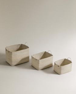 Zara Home Корзина из морской травы, цвет белый, 27 см