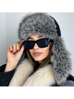 шапка ушанка зимняя меховая с флисом теплая стильная