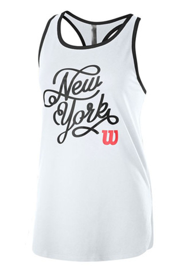 Женский топ теннисный Wilson New York City Calligra Tech Tank W - белый