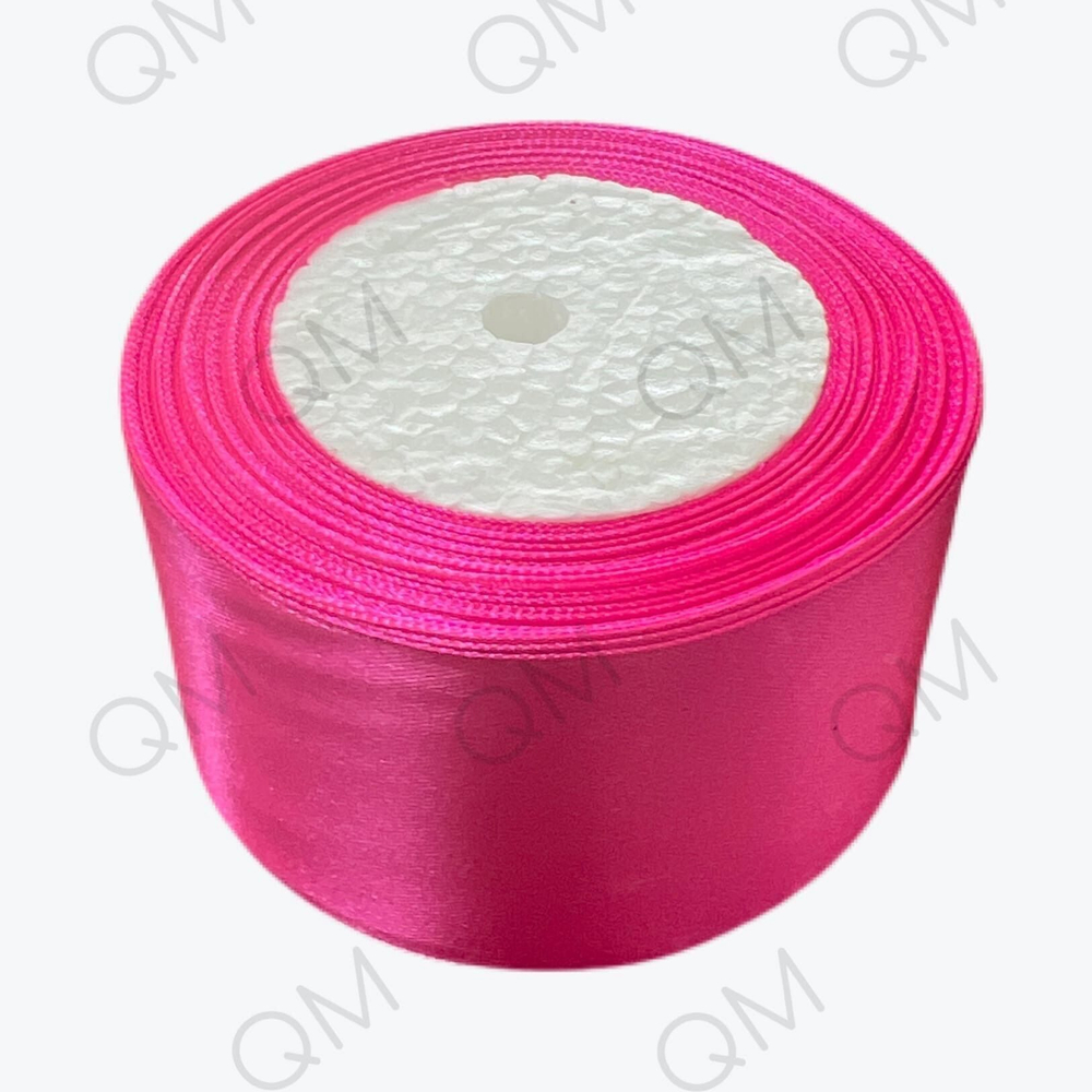 Лента атласная 5 см 25 ярдов (ярко-розовый) №89