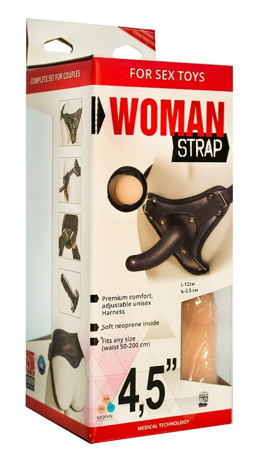 Женский страпон с вагинальной пробкой Woman Strap - 12 см.
