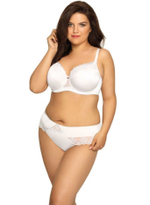 Бюстгальтер plus size с эффектной вышивкой на чашках (Размер: 105D) (Цвет: телесный)