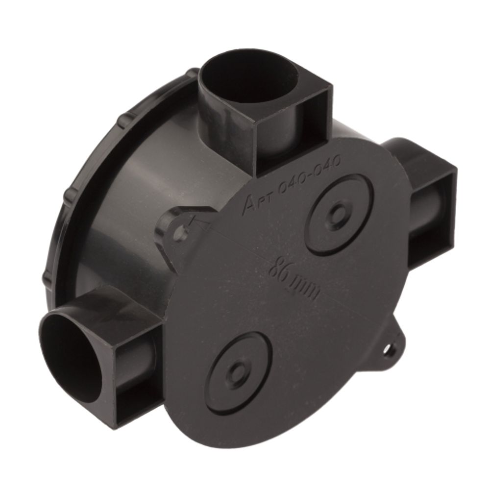 Распаячная коробка ЭРА KOR-70-35-3-b открытой установки черная 70х35мм трехрожковая IP42