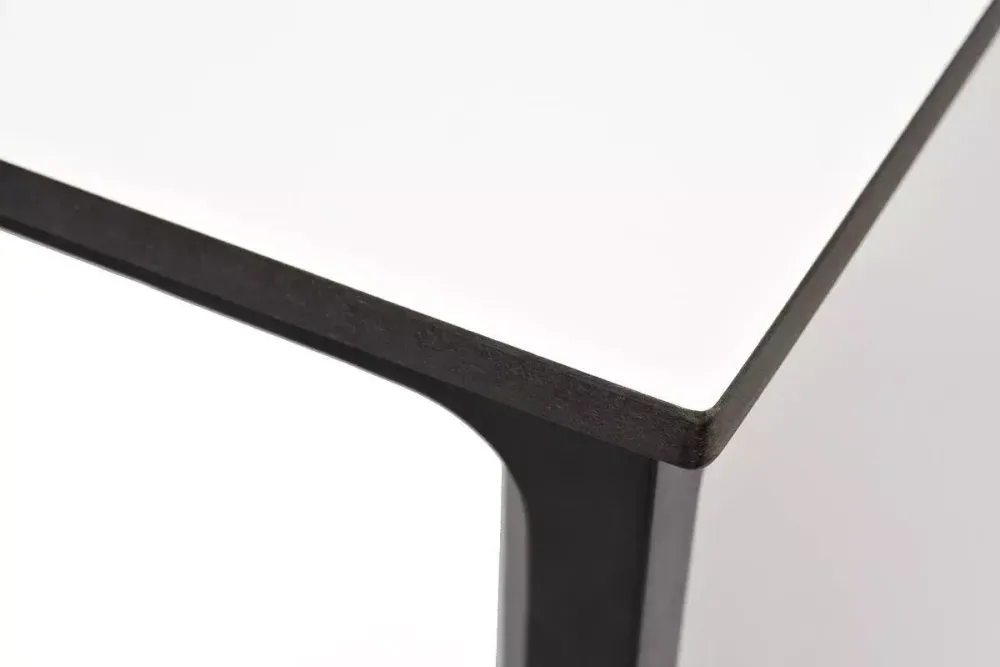 "Малага" обеденный стол из HPL 90х90см, цвет молочный, каркас черный