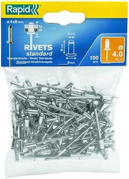 Заклепки Standart алюминиевые 4,0х 8мм 100шт. Rapid 5000378