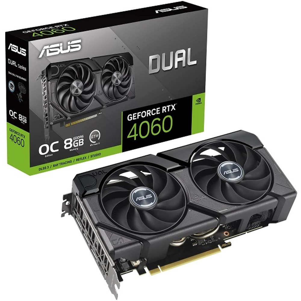 Видеокарта ASUS GeForce RTX 4060 DUAL EVO OC 8GB (DUAL-RTX4060-O8G-EVO), (90YV0JC7-M0NA00)