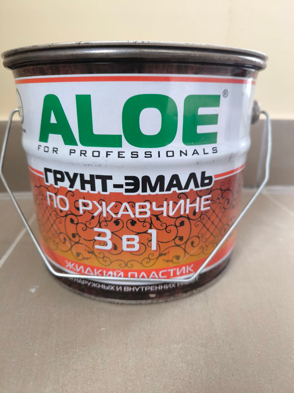 Грунт-эмаль "ALOE" по ржавчине 3 в 1 черная 3кг