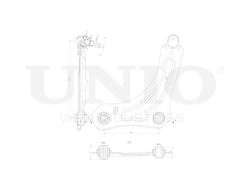 Рычаг подвески поперечный передний нижний правый UNIO SSP-40078