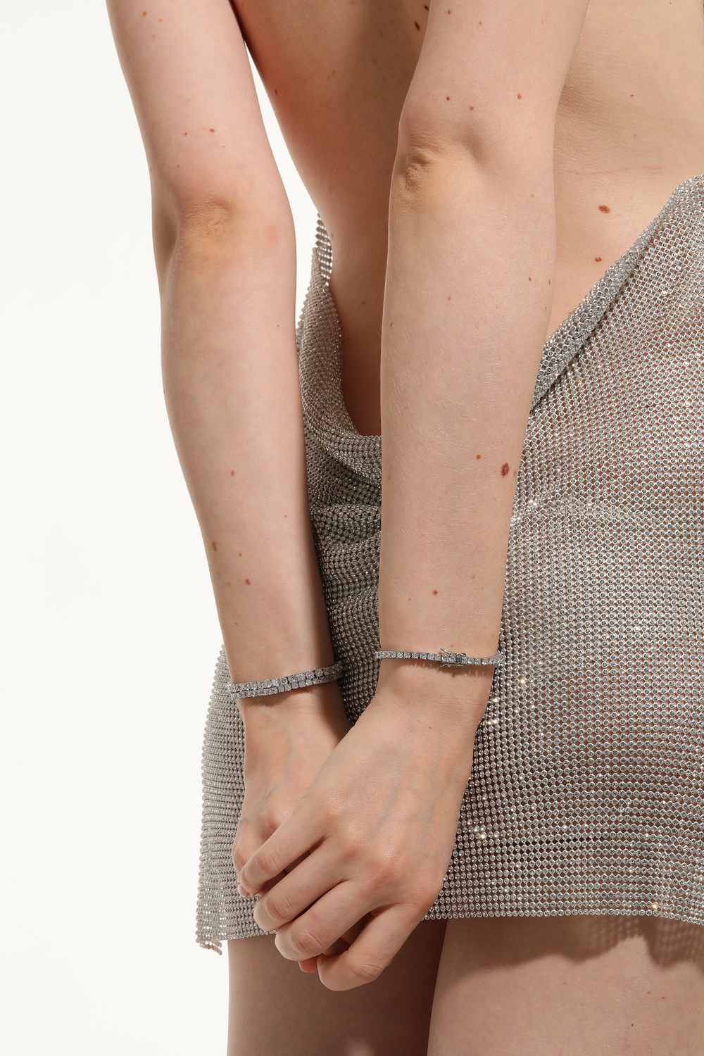 Браслет- теннисный L, серебро