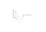 Шторка для ванны складная Roca Capital 1150x1400, прозрачное стекло, xром M4111512M