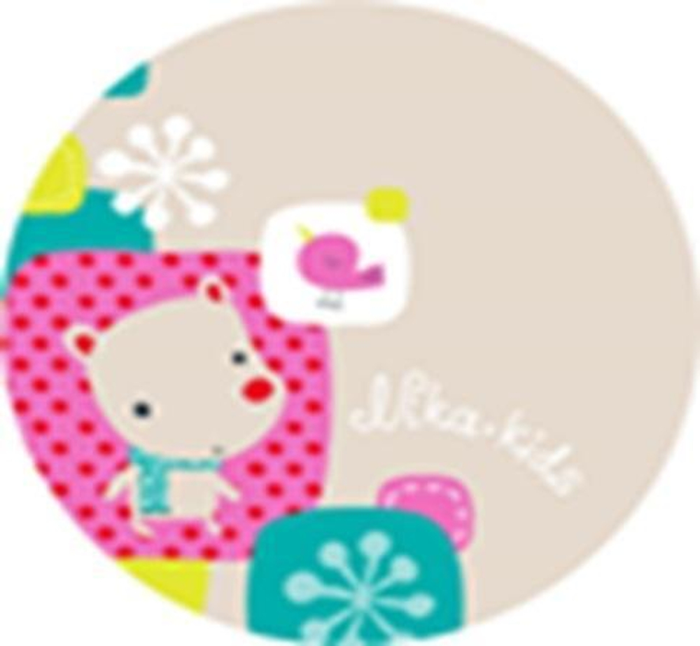 Ледянка мягкая диаметр 450 мм с рисунком, Коллаж-Мишка