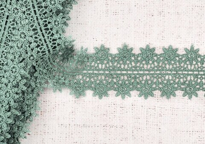 Кружево плетеное, ш. 7 см, мятный