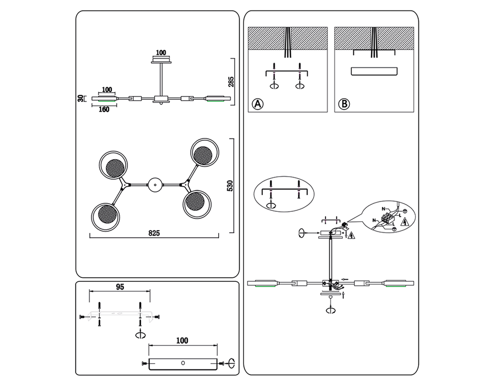 Ambrella Подвесной светодиодный светильник LineTech FL51611