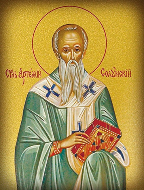 Икона на дереве " Епископ Артемий Солунский святитель № 4 "