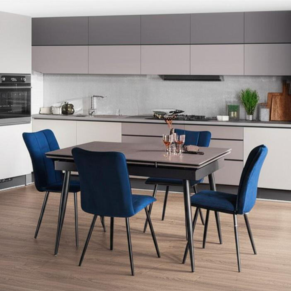 Стул обеденный Medeo LT, велюр, Blue (синий), 45х56х89 см