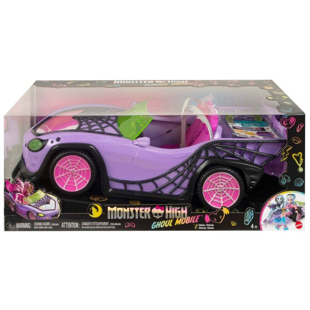 Monster High - Фиолетовый кабриолет с паутиной + аксессуары HHK63 / артикул   HHK63  / GTIN 194735069828