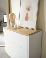 Комод Abilen шпон дуба и белый лак 90 x 75 cm