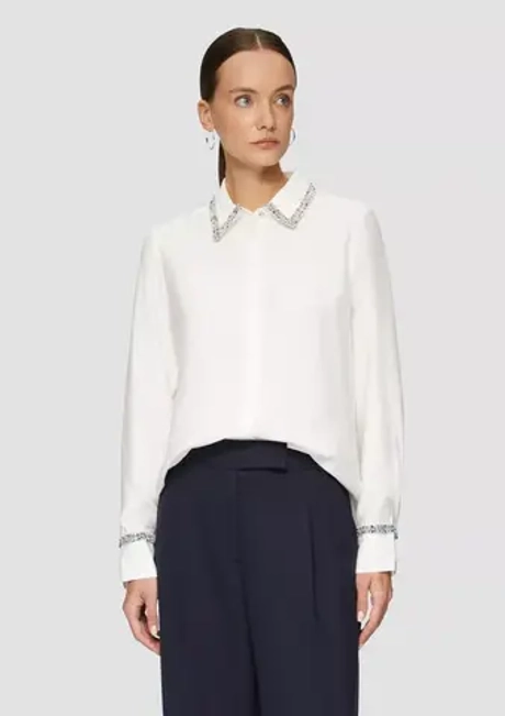 Блузка из вискозная текстурированная с декоративными деталями Black Label