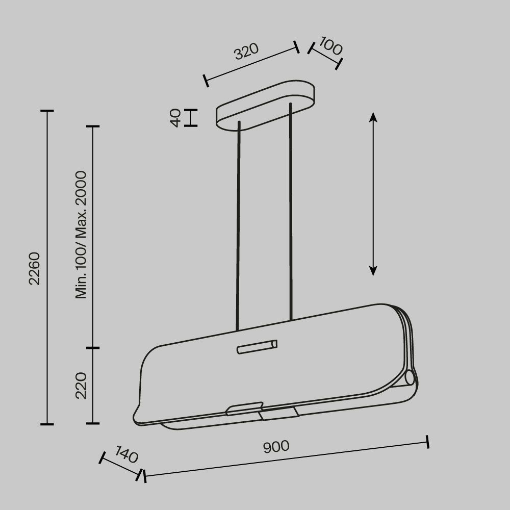 Светильник подвесной светодиодный Maytoni Optimista MOD408PL-L12B3K