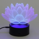 Светильник ночник «3D-Лотос» на пластиковой подставке, с включателем USB