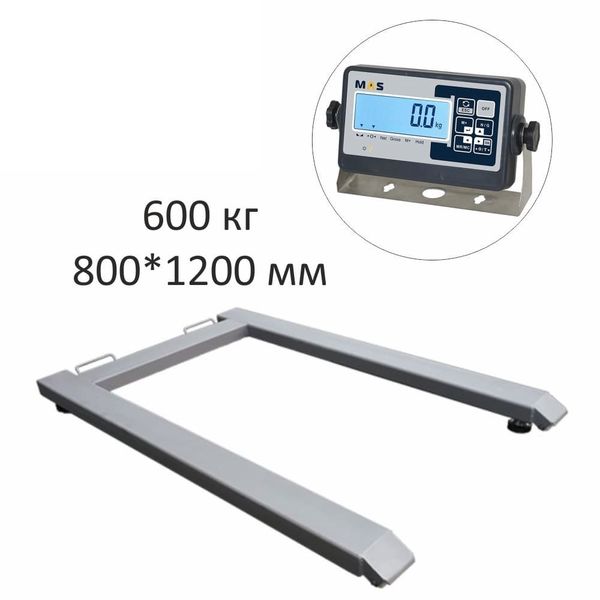 Весы паллетные MAS PM4U-600-0812, 600кг, 100/200гр, 800х1200, RS-232 (опция), стойка (опция), с поверкой, выносной дисплей