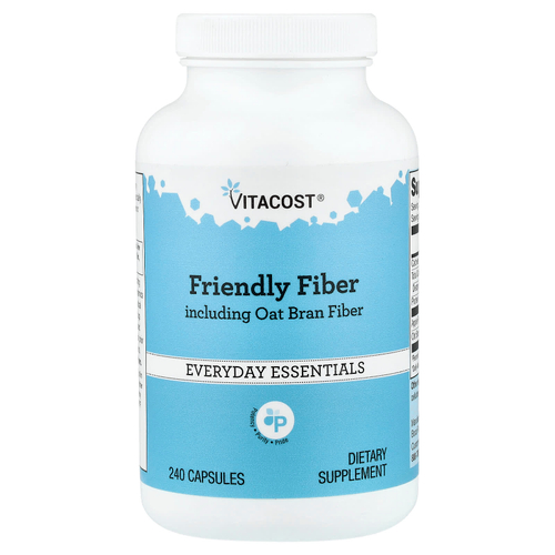 Vitacost, Friendly Fiber, включая клетчатку из овсяных отрубей, 240 капсул