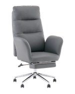 Кресло руководителя TopChairs Solid с оттоманкой серый