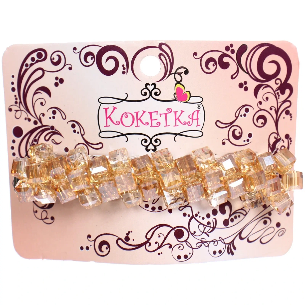 Заколка-автомат «КОЛЛИНА», флора, микс 4 цвета, 8см (блистер Кокетка и пакет с подвесом)