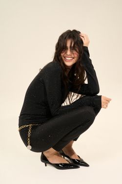 Леггинсы из страз (Catwoman), черные стразы