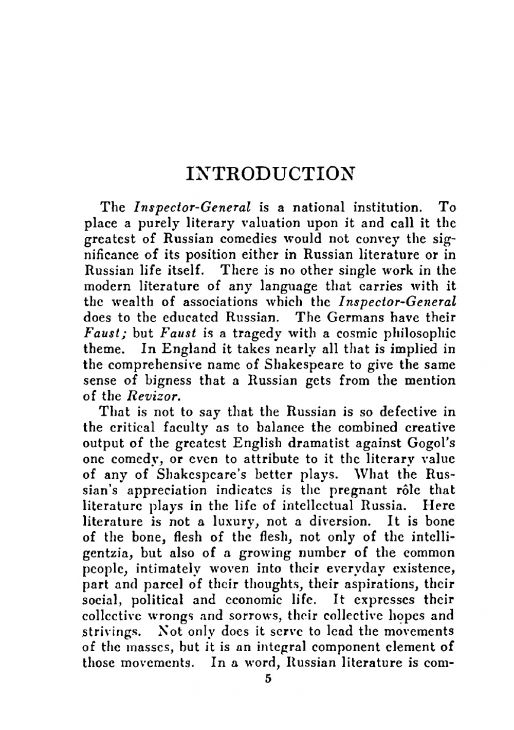 The inspector-general; a comedy in five acts. Translated by Thomas Seltzer | Nikola Vasilevich Gogol