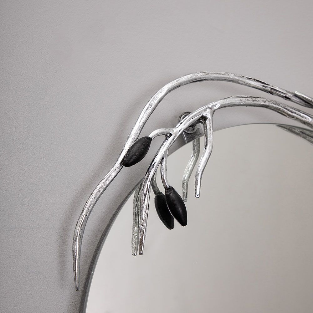 Настенное зеркало Oliva Branch (Олива Бранч) Айс Античное серебро