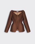 Жакет из формодержащей шерсти и шелка Диор корица