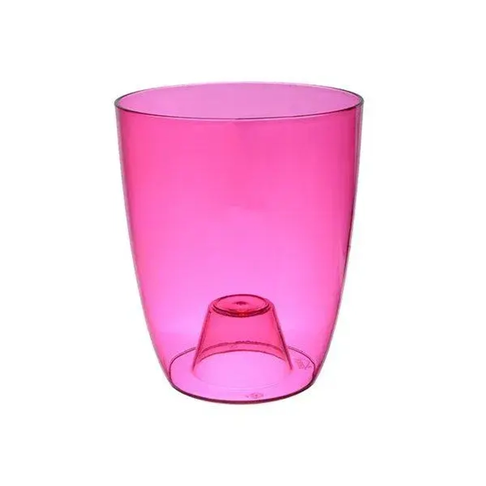 Кашпо ОРХИДЕЯ D160мм Розовый прозрачный 0,16,15х0,15м (комплект 10 шт)