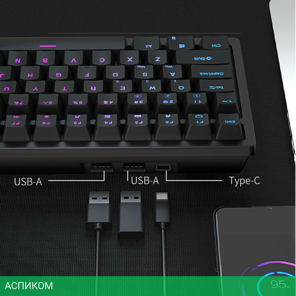 Клавиатура Royal Kludge RK98 Red switch Black