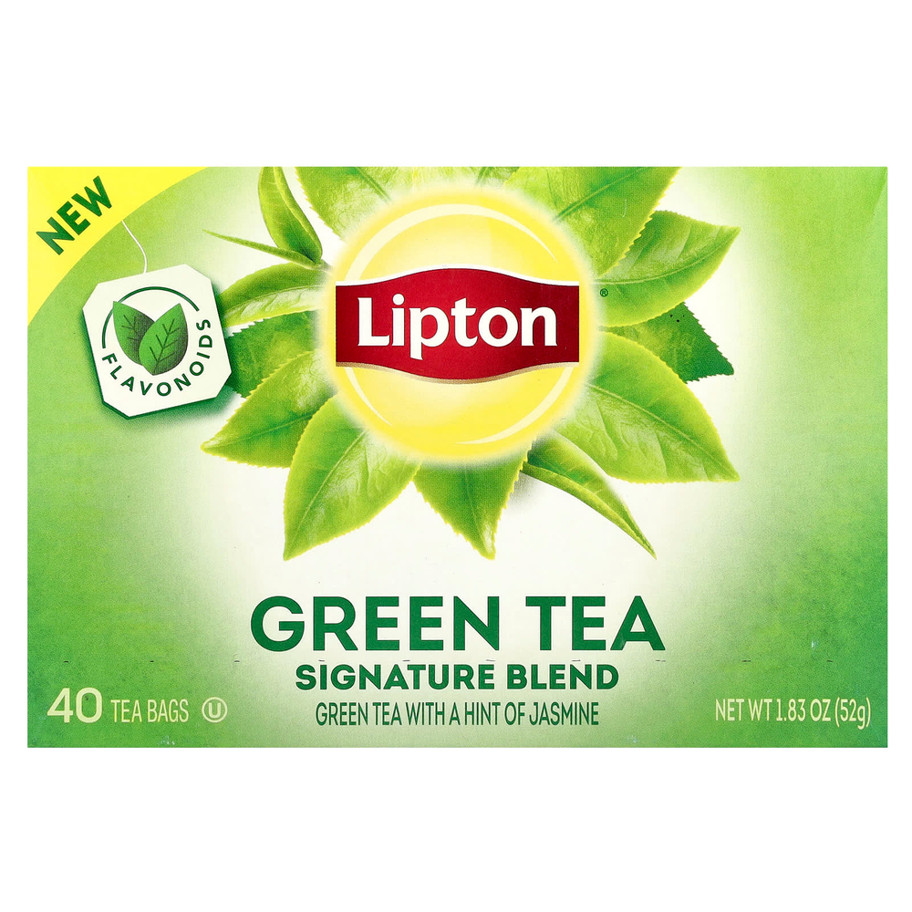Lipton, Зеленый чай, фирменная смесь, 40 чайных пакетиков, 52 г (1,83 унции)