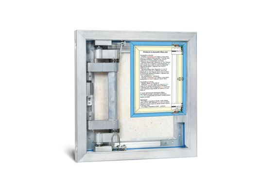 Люк под плитку нажимной Модерн Мини 250х300 мм (ШxВ, 25х30 см) с надежной износоустойчивой петлей, алюминиевый