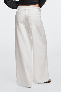 Massimo Dutti Свободные джинсы с широкими штанинами, белый