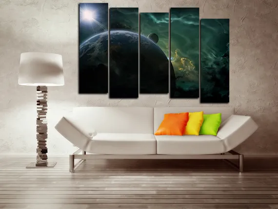 Модульная картина "Затмение в космосе"