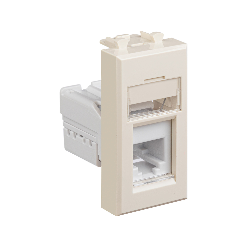 Телефонная розетка RJ-12 модульная, "Avanti", "Ванильная дымка", 1 модуль