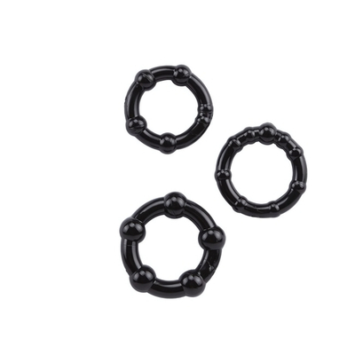 Эрекционые кольца 3 шт. ROSYLAND черные (Цвет: черный)