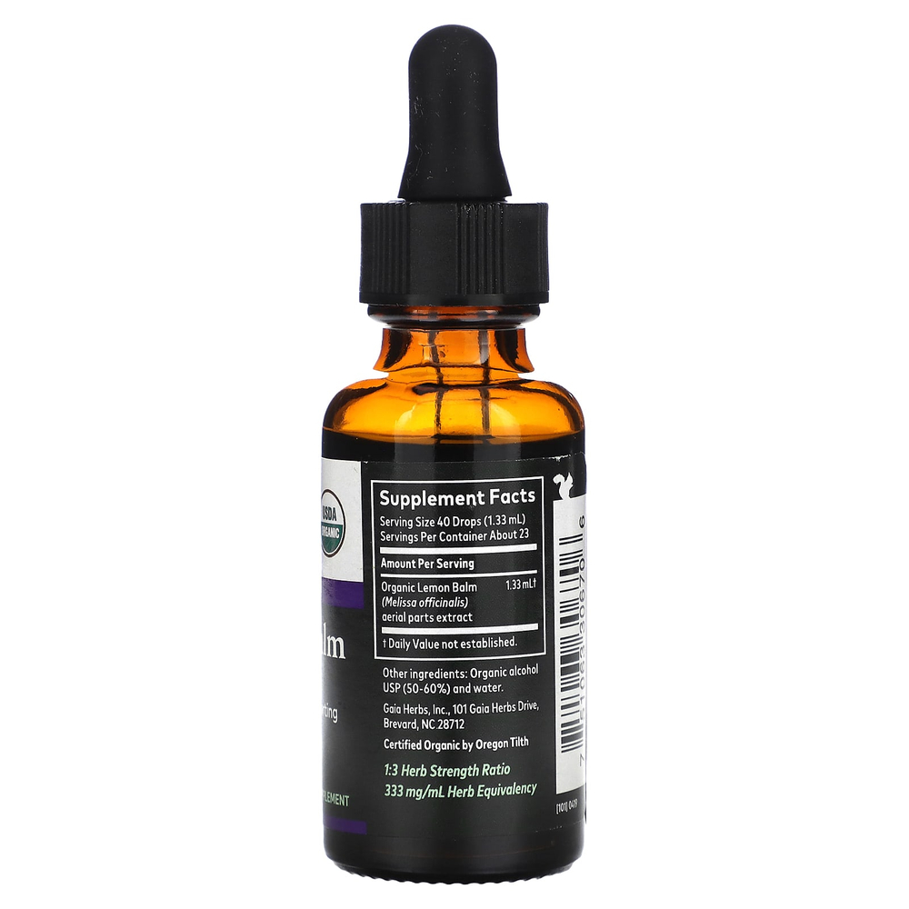 Gaia Herbs, органическая мелисса, 30 мл (1 жидк. унции)