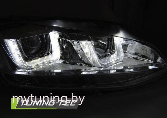 Передние фары U-Type для Volkswagen Golf VII (12-...) Chrome