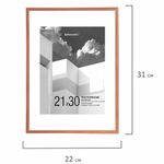 Рамка 21х30 см с паспарту 15х21 см небьющаяся, багет 5 мм, пластик, BRAUBERG "Smart", золотистая, 391279