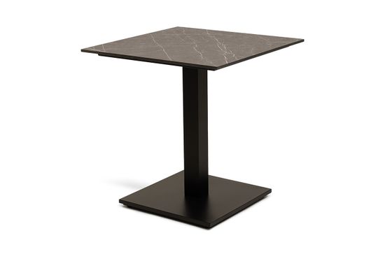 "Каффе" стол из HPL квадратный 70х70см, цвет "серый мрамор", подстолье стальное