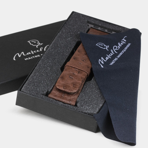 Ремешок для Apple Watch 44/45/46 mm из кожи страуса, коричневого цвета