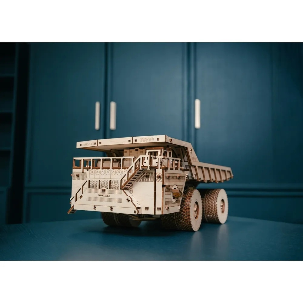 Белаз 75710 от Eco Wood Art - Деревянный конструктор, 3D пазл, Сборная механическая модель